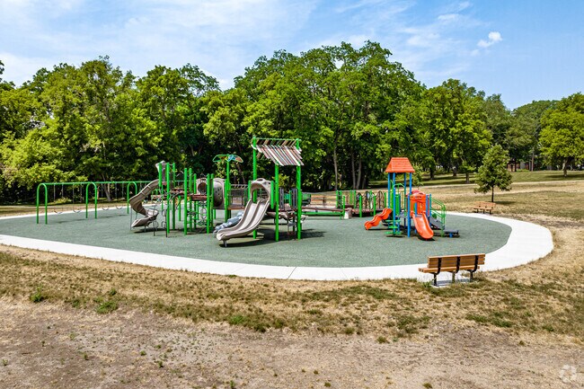 Kids love the large playground at Spooner Park in Little Canada.