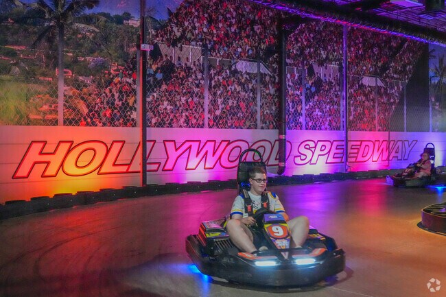 The indoor go-kart track at Malibu Jack's features high speed fun for everyone.