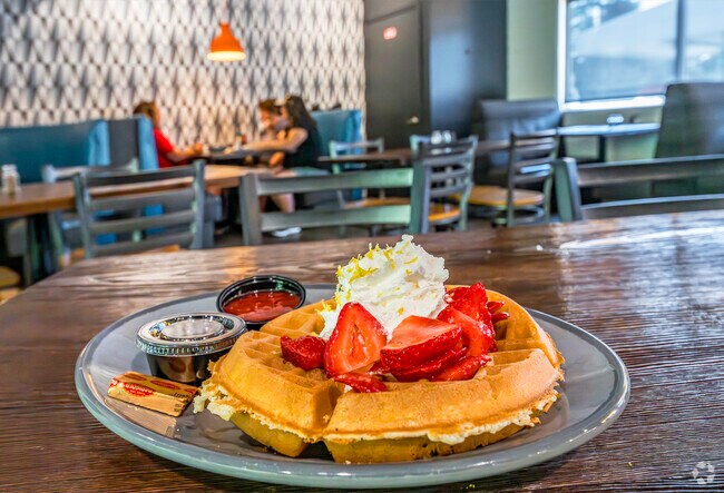 The Lemon Ricotta Waffle at From the Hearth is an amazing breakfast in Hawley.