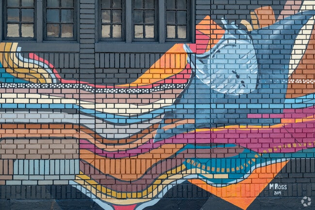 You will find colorful modern art wall murals throughout the Downtown Ferndale area.