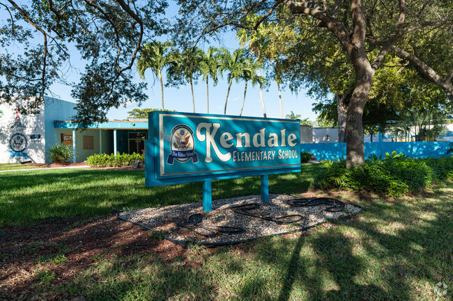 Kendale Elementary School has an alternate sign that leads into the main entrance.