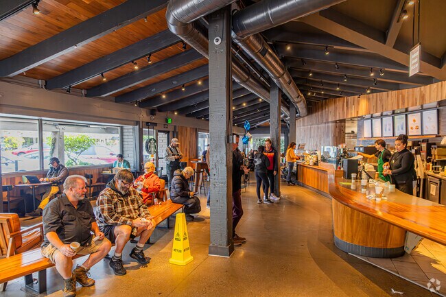 Cozy corner for coffee lovers inside Starbucks in Strawberry Marin.