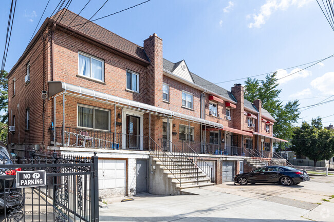 Attached brick homes are common in Unionport, The Bronx.