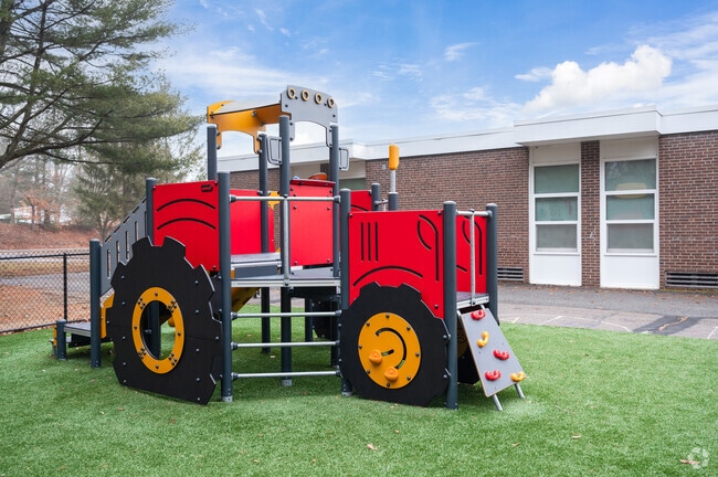 Climb on the tractor at R. Stewart Esten Elementary School in Rockland.