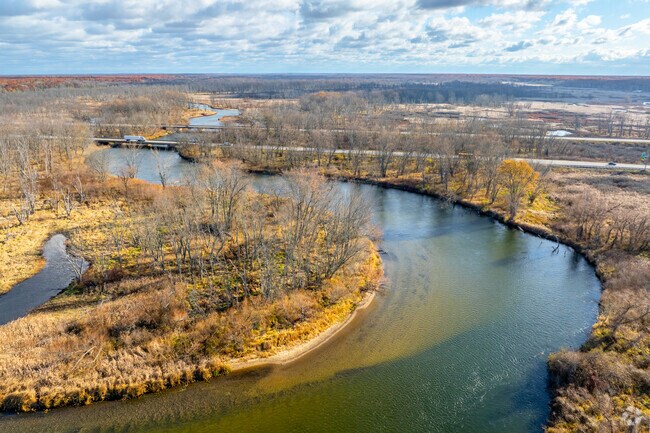 The Muskegon River winds through Muskegon Township for boating and fishing access.