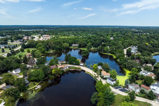 East Island Lake has a signature road that runs through it.