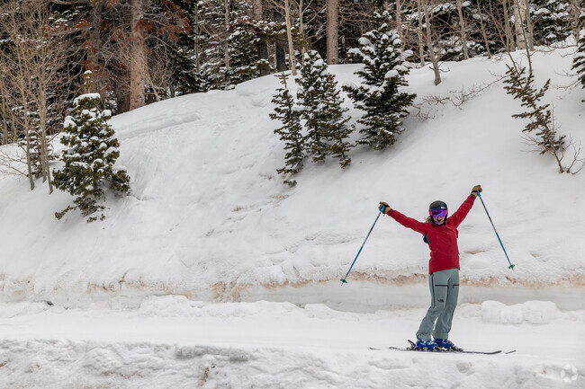 A skier enjoys a powder day at Snowbird that is only 20 minutes from Ballpark.