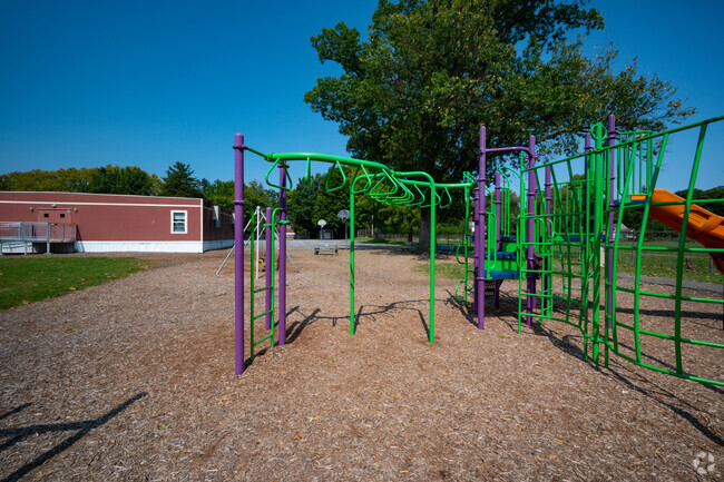 The playground had many fitness components integrated for students at Mooreland Elementary.