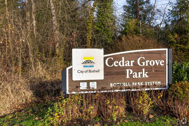 Cedar Grove Park is in the Queensborough-Brentwood neighborhood of Bothell, WA.
