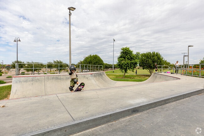 Skateboarding is popular at Mansel Carter Oasis Park in Queen Creek.