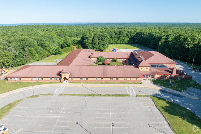 West Glocester Elementary School sits on several acres of open field and forrest.