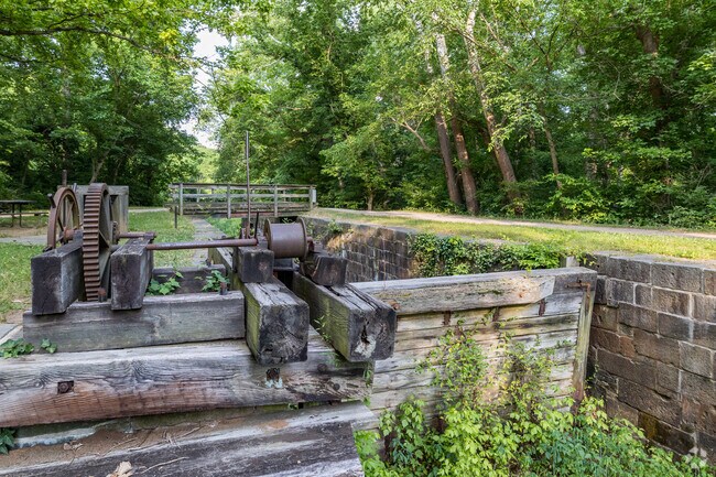 Captivating man-made dam at Chesapeake and Ohio Canal Towpath, a scenic retreat near Brookmont.