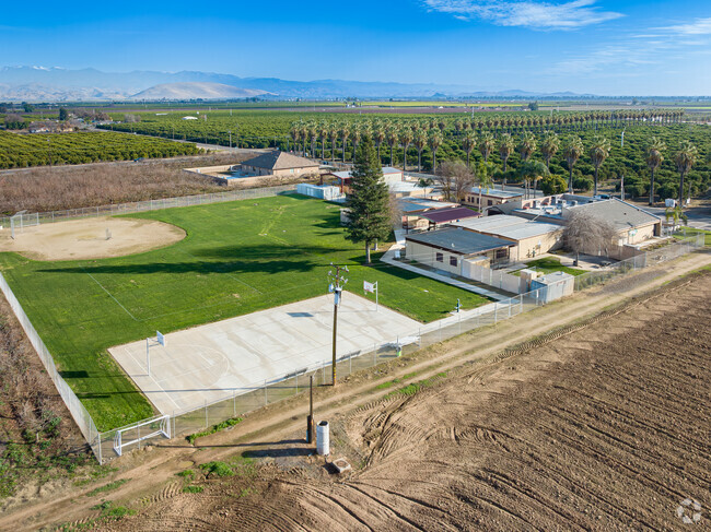 Lovell High School in Cutler is surrounded by orchards and farmland.