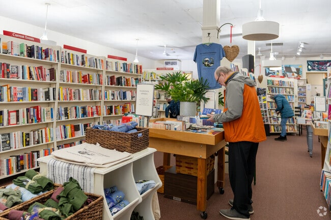 Folks read books at Toadstool Bookstore in Peterborough.