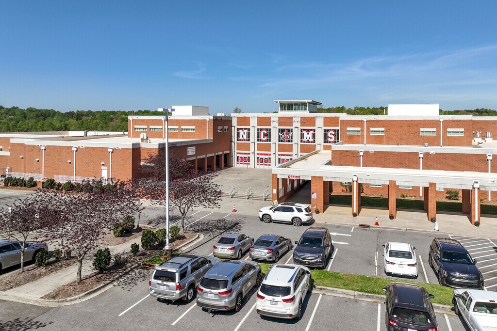 The entrance to Newton-Conover Middle School.