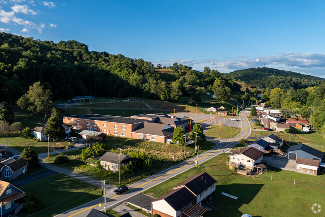 Follow the road to Peterson-Central Elementary School.