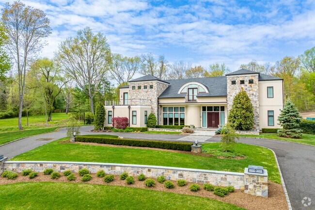 Modern mansion are a popular housing style for those living in Muttontown.