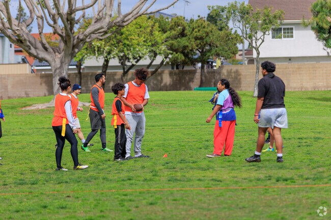 Co ed Flag football in Central Park, La Palma.