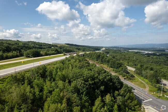Take in an aerial view of Jessup, PA, showcasing its proximity to Route 6 and Route 247.
