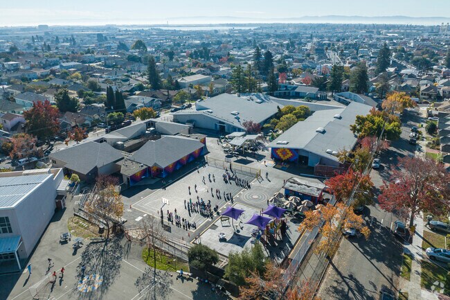 Global Family School has a large blacktop play area for students.