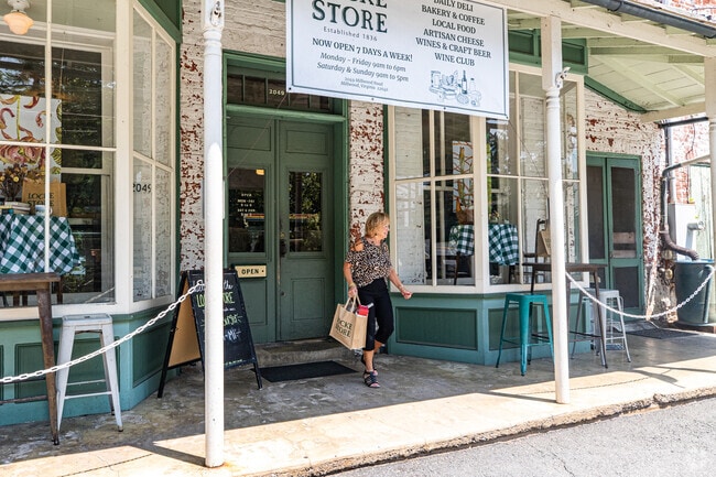 The historic Locke Store in Millwood, established in 1865, offers artisan cheese, local coffee, and a curated wine club.