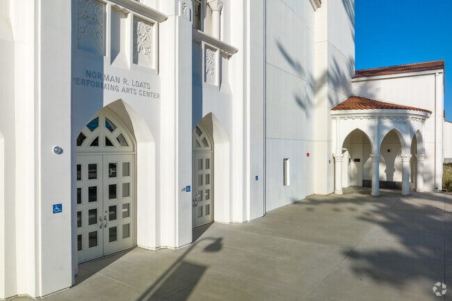 The entrance to Newport Harbor High School in Newport Beach.