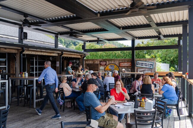 Indulge in good food and good company beside the water at Lee's Landing Dock Bar.