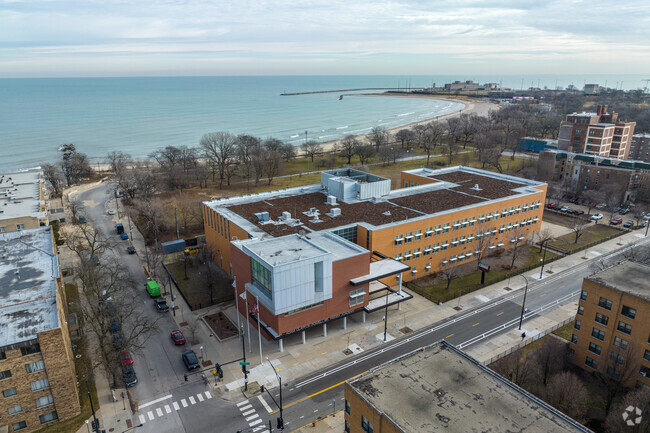 Powell Elementary Paideia Community Academy is located right next to Lake Michigan.