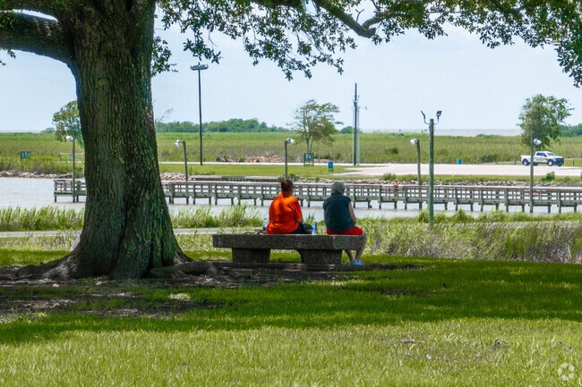 Relax under the shade at Fort Anahuac Park.