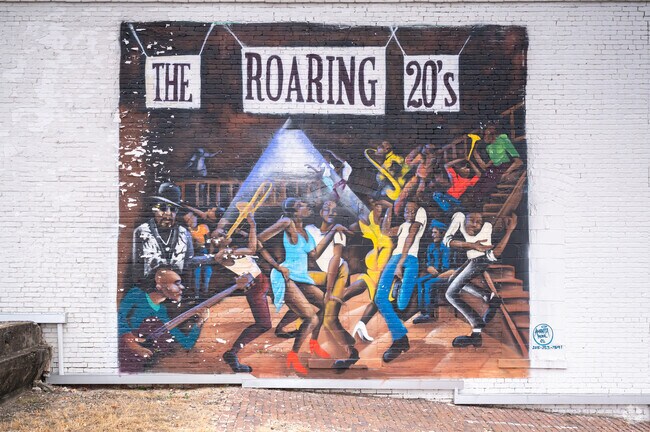 A mural celebrating the Jazz Age in Bessemer, Alabama.