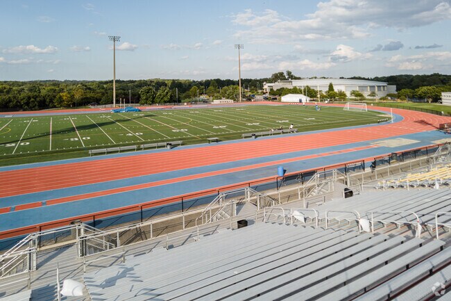 The modern Marvin F. Wilson Stadium, has a turf field and poured rubber track in Summerfield.