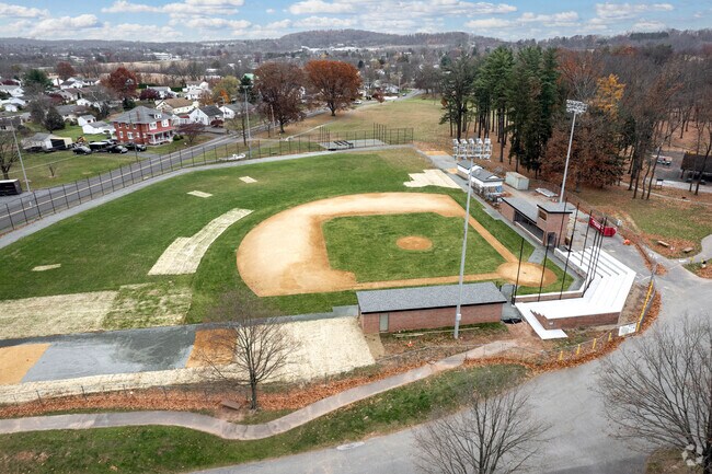 Boyertown Community Park has many baseball fields for the kids to play ball.