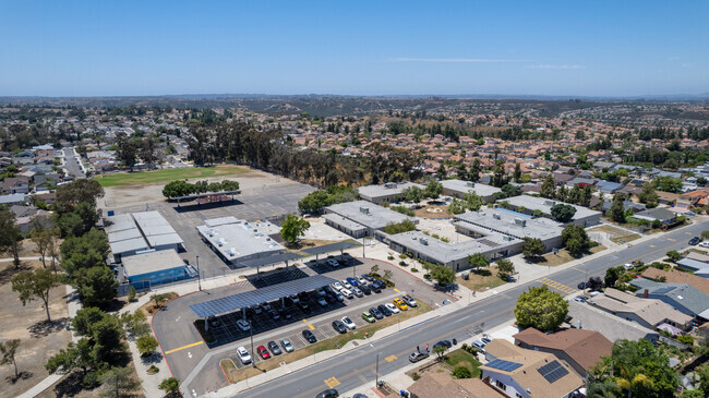 An elevated view of Sandburg Elementary School in Mira Mesa.