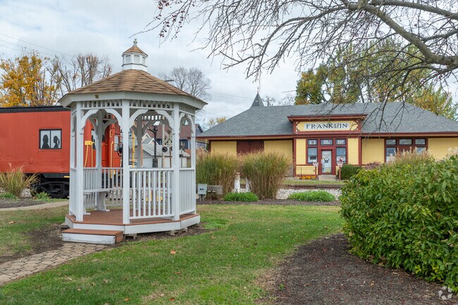 Depot Park is located right along an active railroad track that runs right through Franklin.