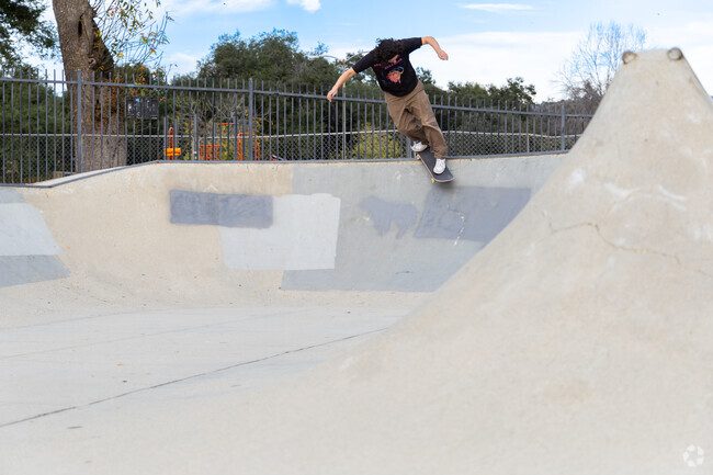The skate park at Finkbiner Park in Glendora offers smooth ramps for all skill levels.