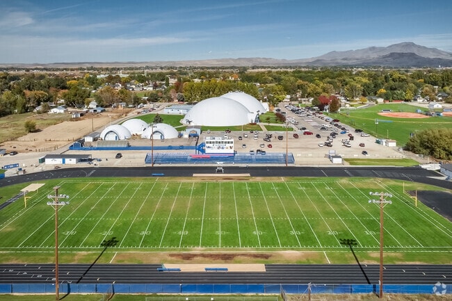 Recognizable by the two domes, Emmett High School is an iconic school.