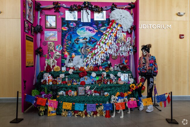 Colorful exposition at the Longmont Museum Day of the Dead.