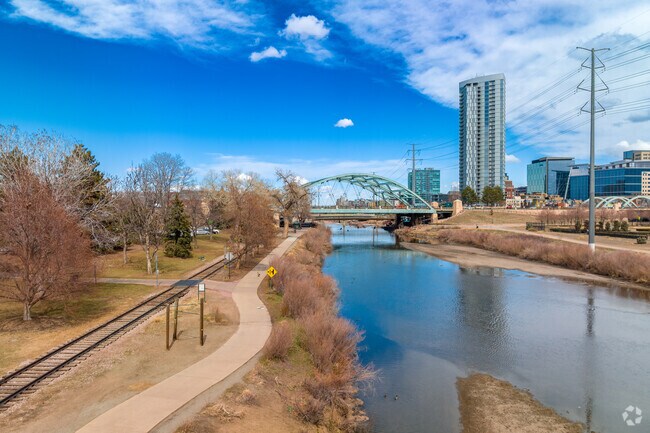 Take a leisurely walk along the river in Auraria.