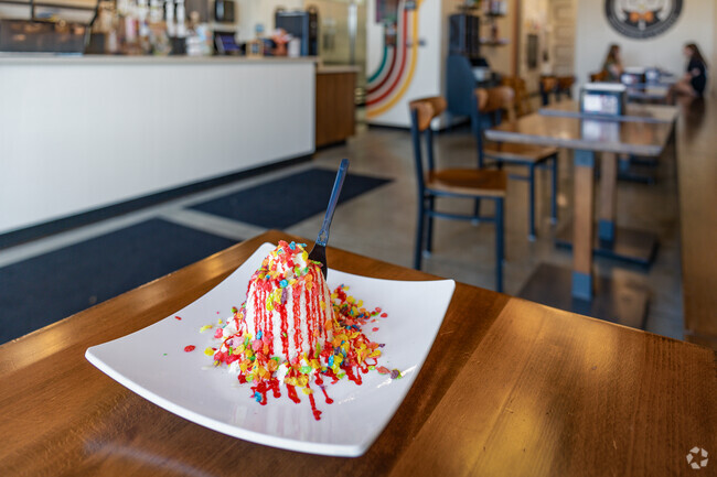 The Fruity Pebbles shaved ice is a favorite treat at Vampire Penguin near Tintes.