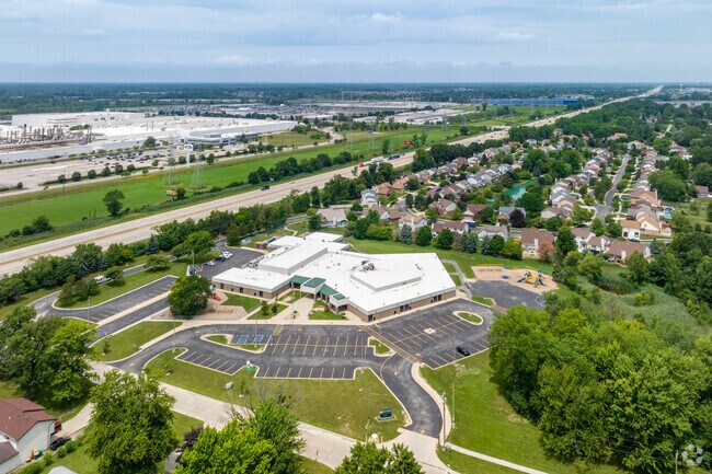 Aerial view of the campus at Hunter Elementary School in the city of Trenton.
