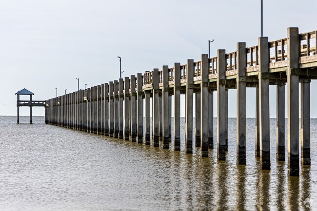 Try fishing from a pier on the Gulf of Mexico near Moss Point.