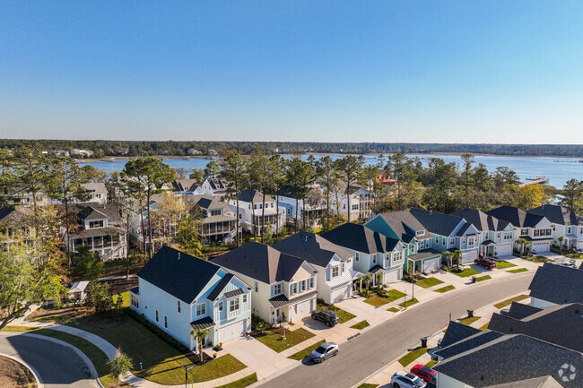 Wando homes are built close to the river and are situated on smaller lots.