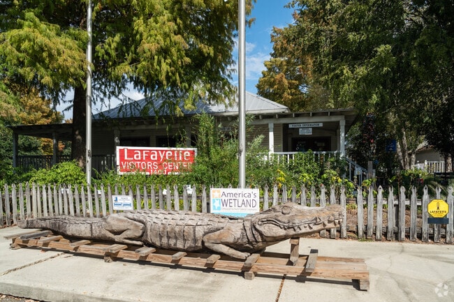 The Lafayette Visitor Center in Evangeline has a true-to-scale wood carving of an alligator.