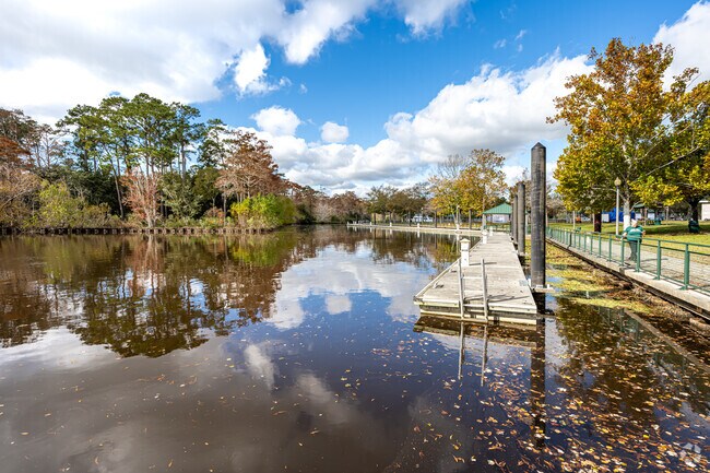 A boardwalk along Bayou Bonfouca offers a great place for walks.