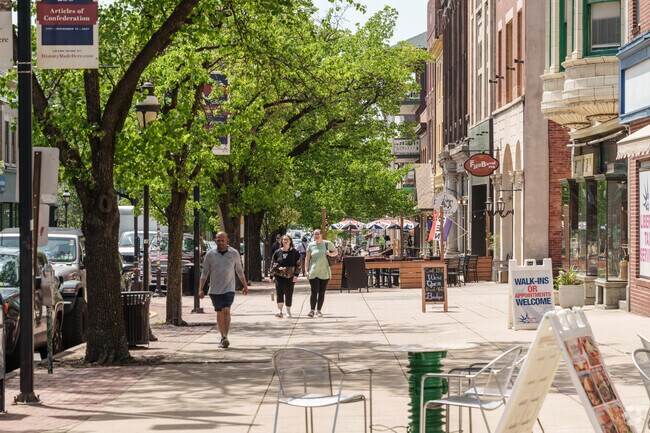 Quiet Elmwood contrasts with York’s more urban, downtown center with its busy sidewalks and unique shops.