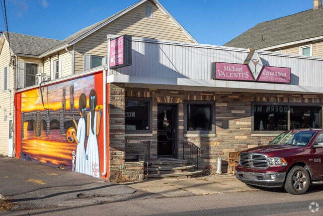 The wonderfully mural-clad Valenti's is a popular spot for Italian food in Exeter, PA.