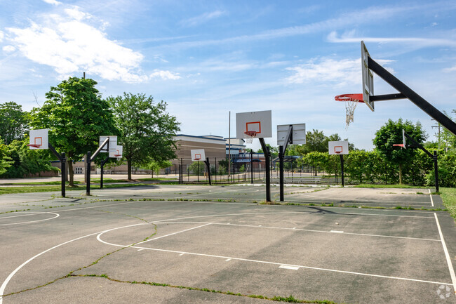 Students can enjoy playing basketball at Gerald R. Ford Academic Center.