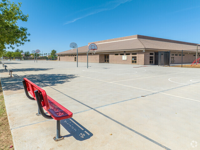 Gather some classmates and shoot some hoops at Fulton Elementary School.