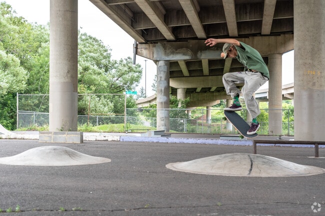 A man makes an epic jump at the Keene Creek Park skate park in Cody.