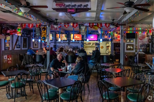 Friends enjoy gathering for the game in Harrison Township at The Sentimental Lady Saloon.